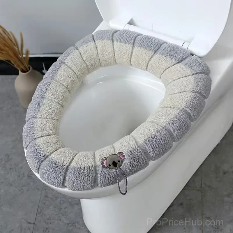 Soft Thick Pink Stretchable Toilet Seat Cover Pad - View 10
