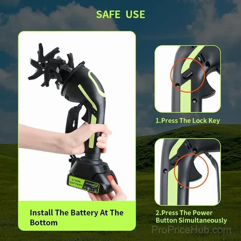 2-in-1 Cordless Tiller & Cultivator with Extension Pole - View 7