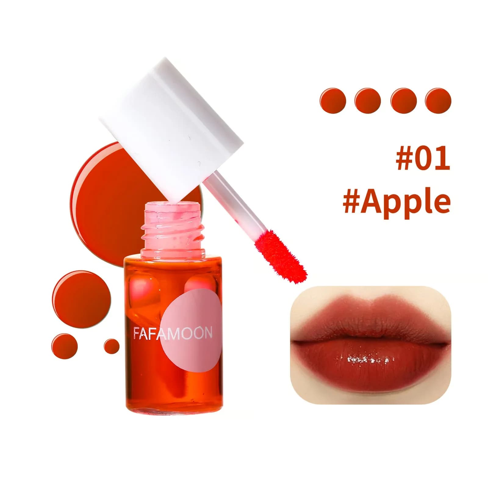 FAFAMOON Long Lasting Lip Gloss, 01 Apple - Main