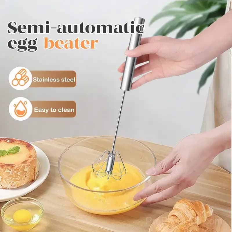 Stainless Steel Hand-Push Rotary Whisk - Main