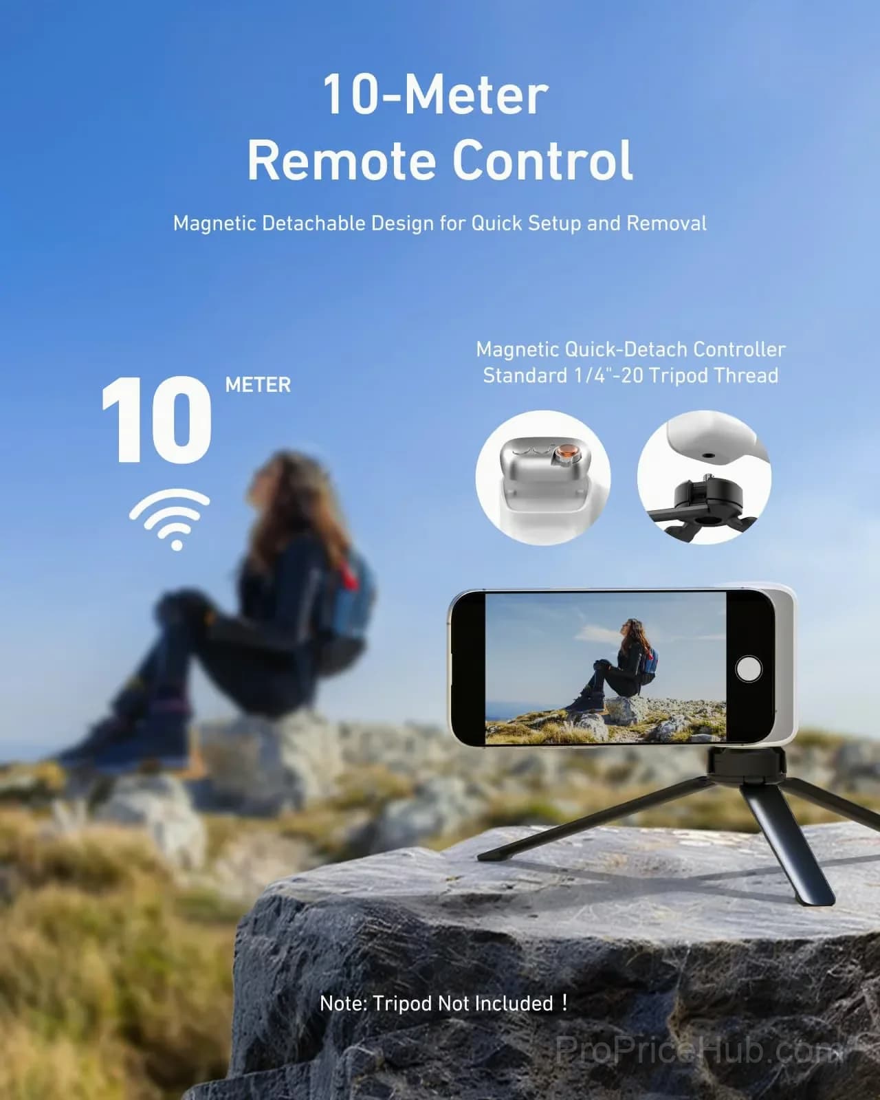 TELESIN Fun Shot Magnetic Phone Camera Grip, White, No Light - View 7