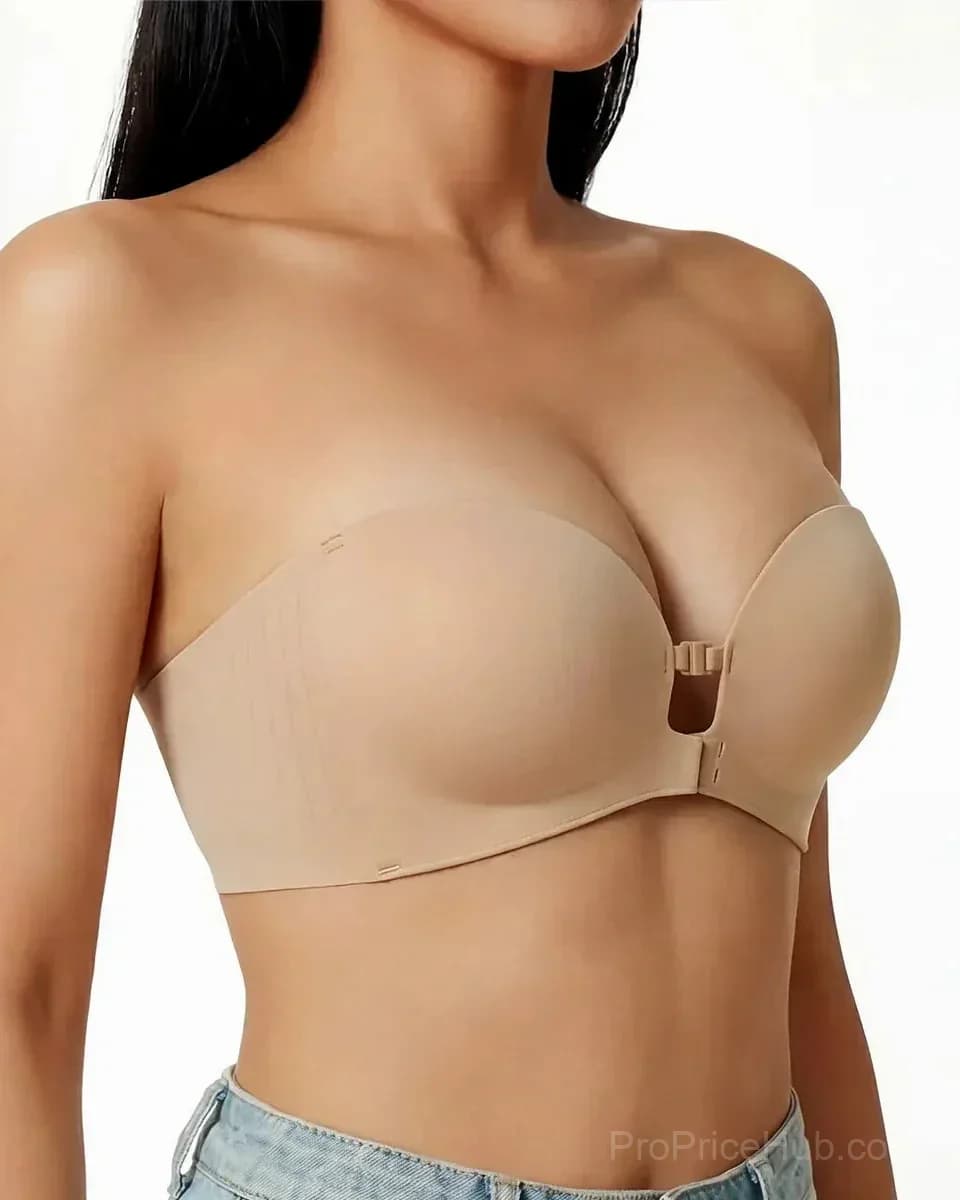 Front Closure Strapless Wireless Support Bra - View 4