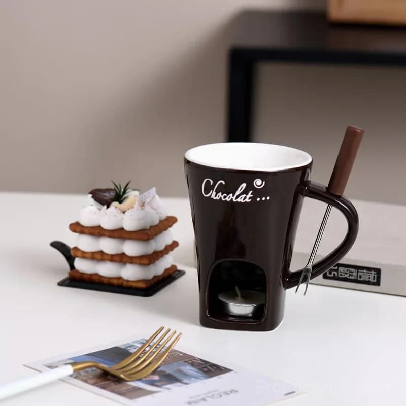 Black Chocolate Fondue Mug, 1-Piece - Main
