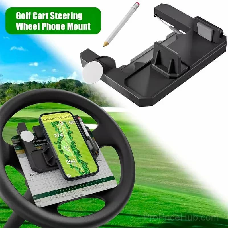 Golf Cart Steering Wheel Phone Holder - Alt