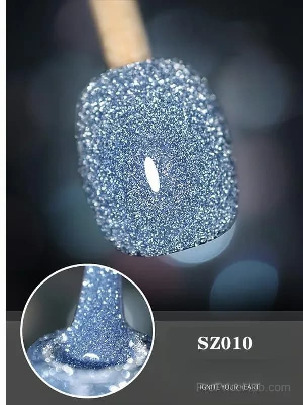 High Density Glitter Nail Gel Polish - Silver - View 10
