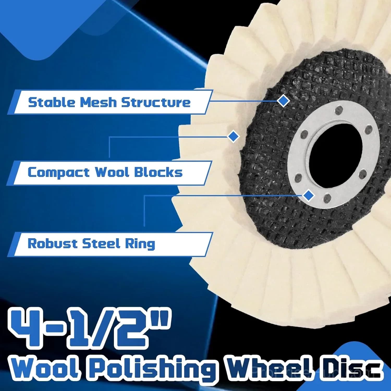 Industrial-Grade High-Density Compressed Wool Polishing Disc - View 4