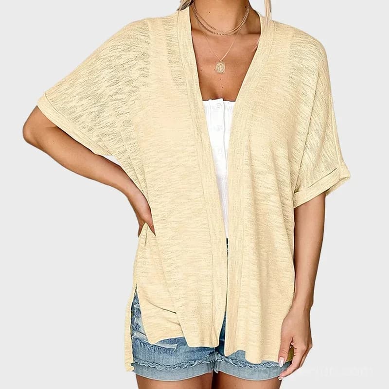 Solid Color Short-Sleeve Casual Jacket - View 14