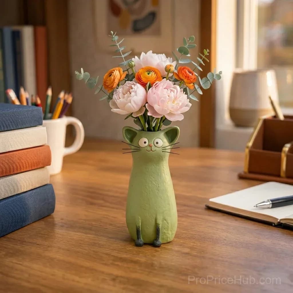 Handcrafted Quirky Cat Vase - Home Decor - Main