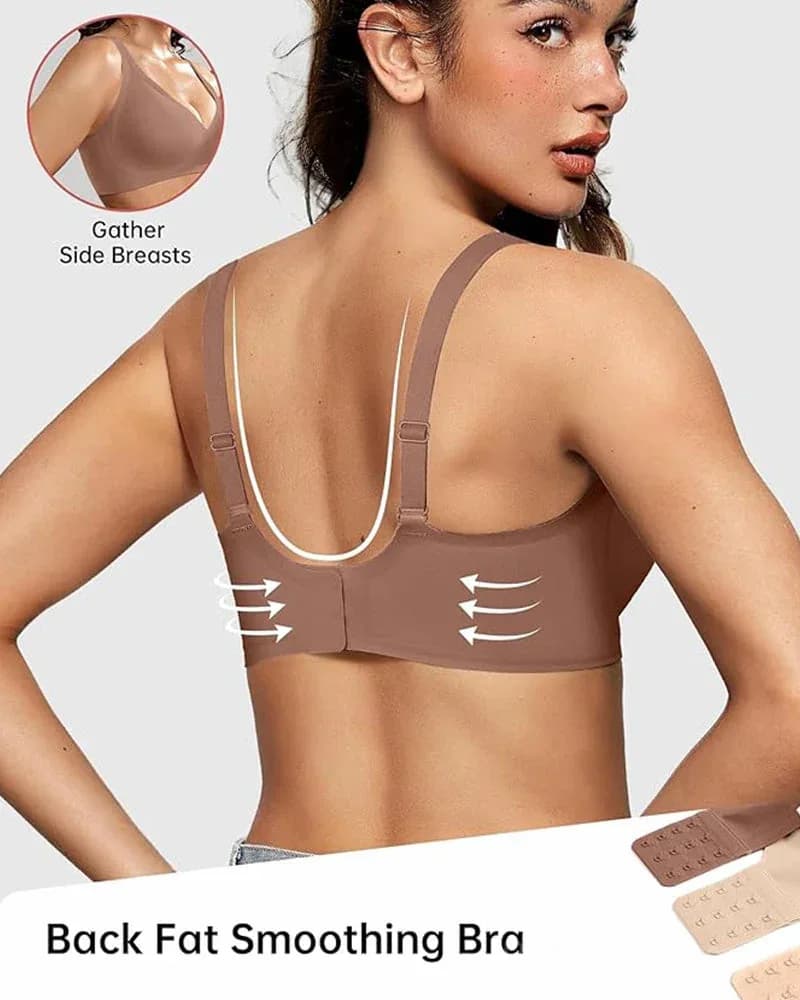 Seamless Deep V Push-Up Wireless Bra - View 3