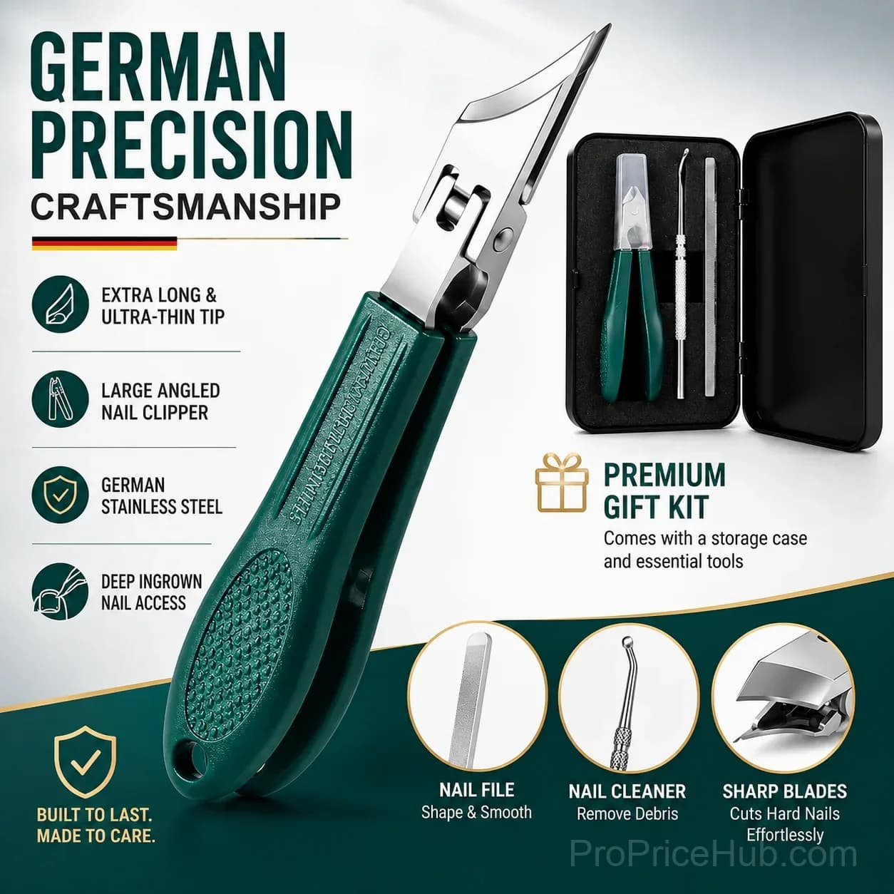 Eagle Beak Beveled Nail Clippers – 3-Piece Grooming Kit - View 2
