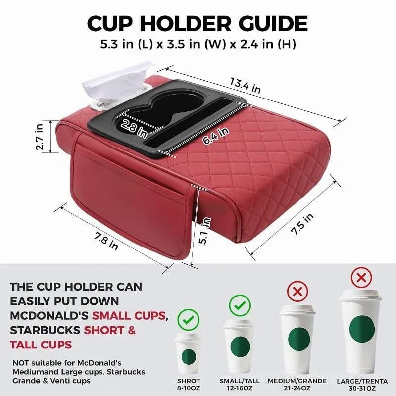Multifunctional PU Leather Car Armrest Box Mat - View 9