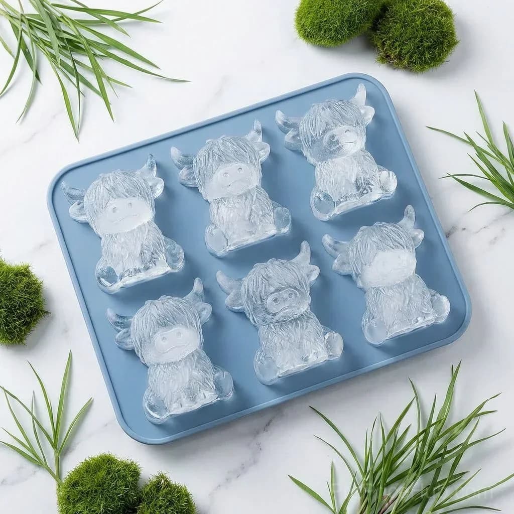 Mini Highland Cow 3D Ice Cube & Dessert Mold for Drinks & Parties - View 3