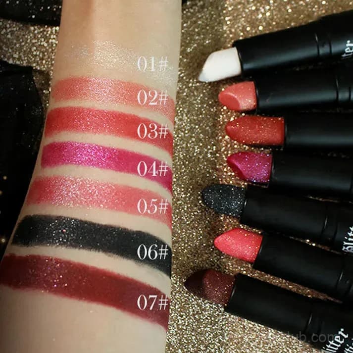 Matte Long-Lasting Lipstick with Fine Glitter - Shade 01 - View 7