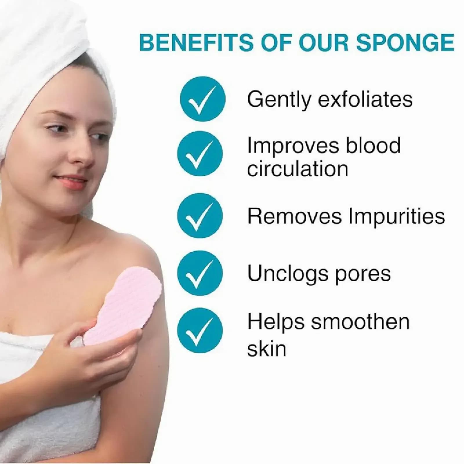 3D Super Soft Exfoliating Bath Sponge - Reusable Body Scrubber - View 4