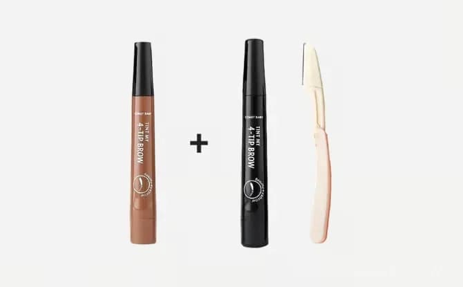 Waterproof 4-Tip Beard and Eyebrow Pen, Light Brown - View 20