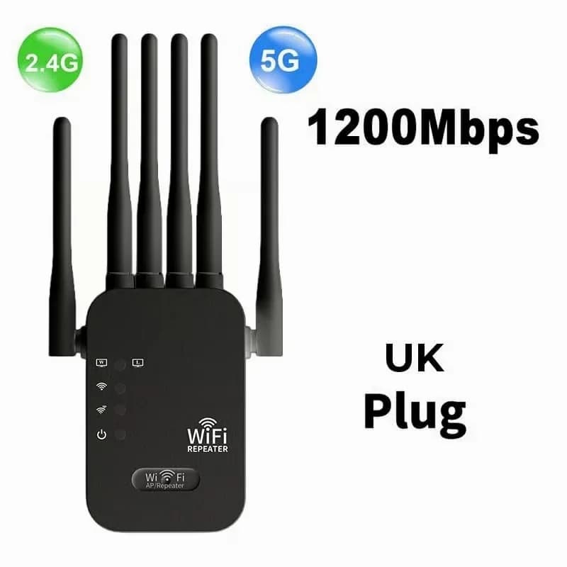 300Mbps WiFi Extender Signal Booster, Black - View 4