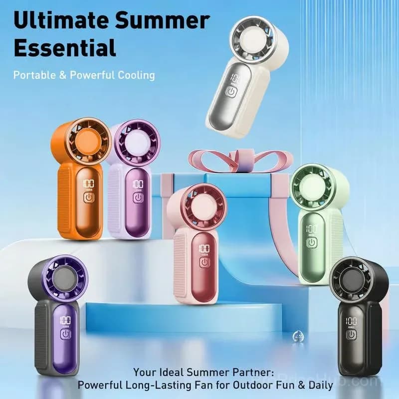Turbo Handheld Fan, 16900 RPM, 6-Speed, LED Display, 3000mAh, Purple - View 19