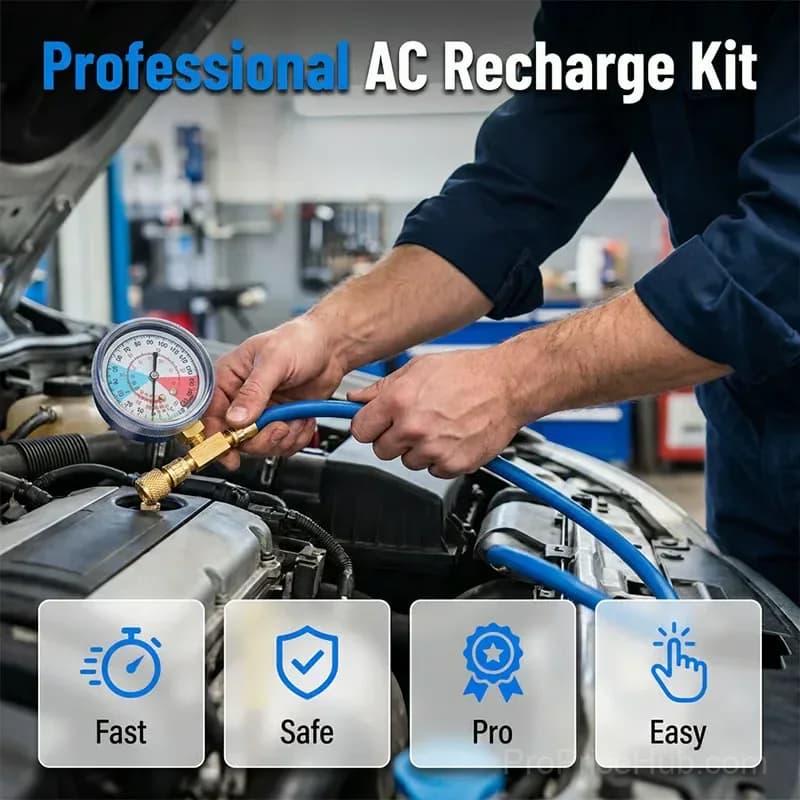 R134a A/C Charging Hose with Easy-Read Precision Gauge - Main