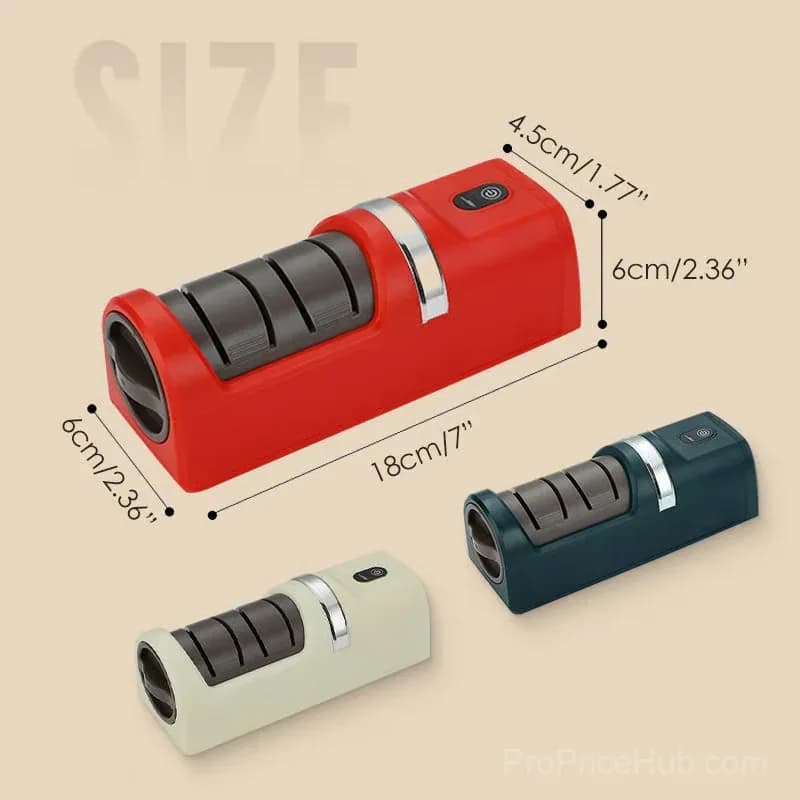Automatic Kitchen Knife Sharpener, Red - View 9