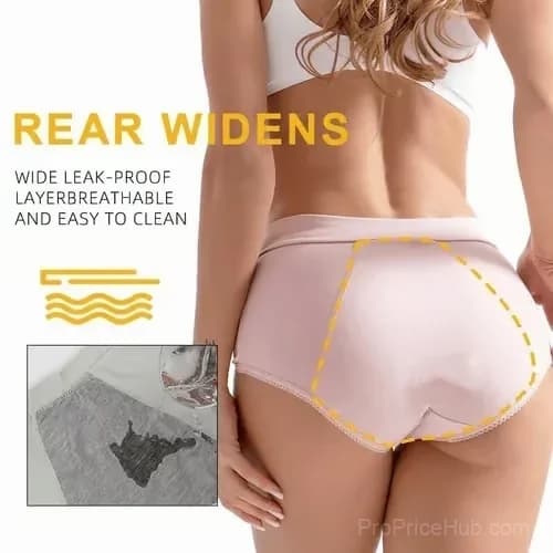 High-Waisted Leak-Proof Period Panties, Pink, L (153-175 lb) - View 4
