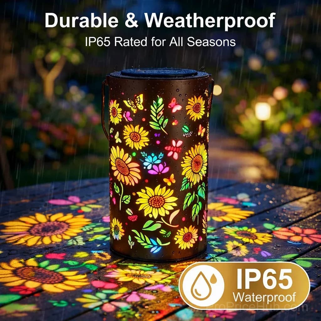 Colorful Sunflower Glow Solar Garden Lantern - View 4