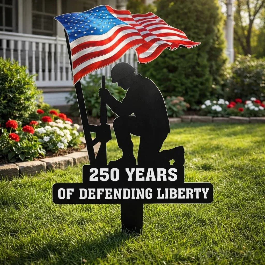 250 Years of Defending Liberty Metal Garden Stake - View 7
