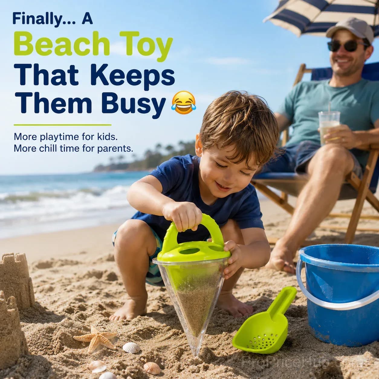 Kids Sand & Water Funnel Toy with Sifting Shovel - View 5