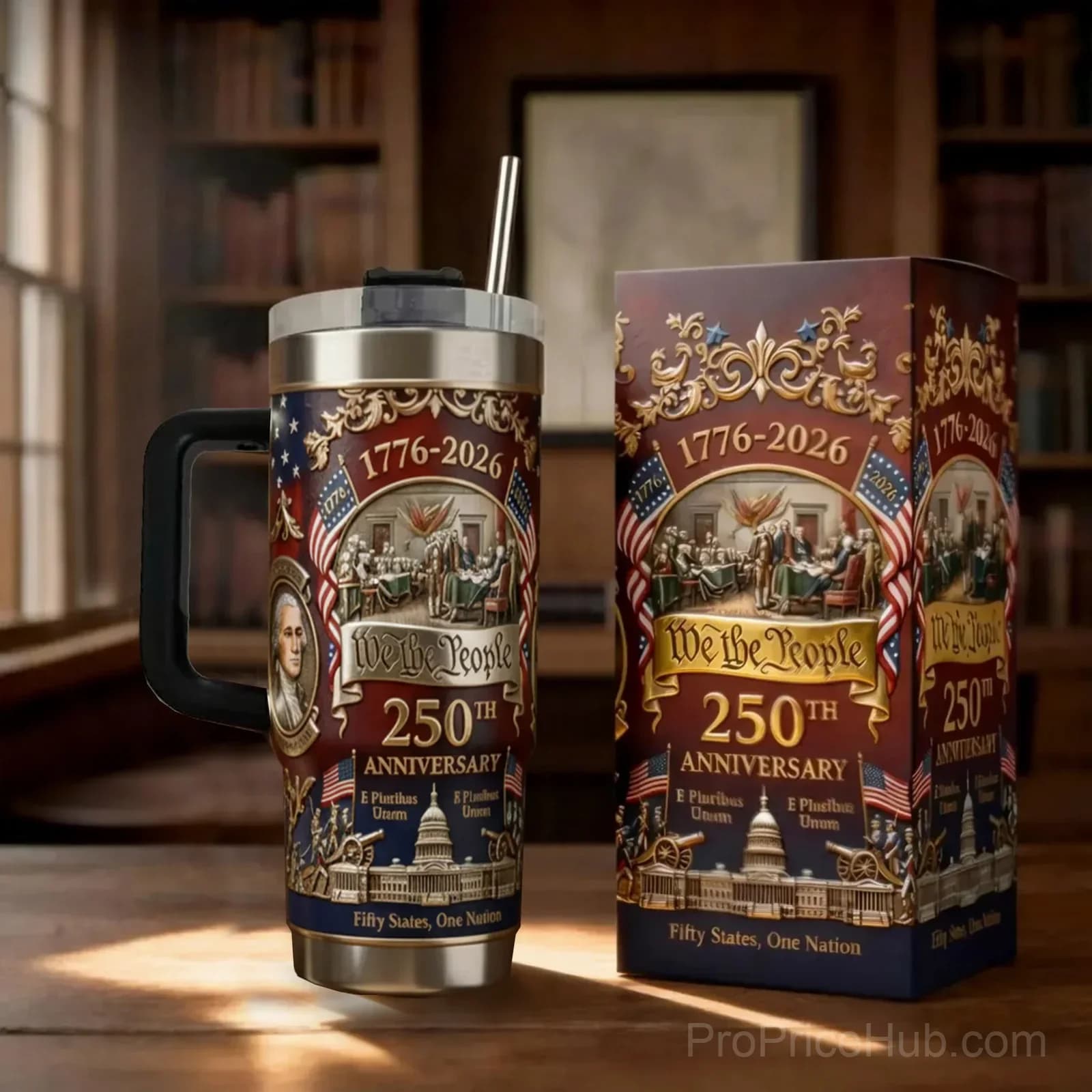 U.S. 250th Anniversary Commemorative Travel Tumbler 1776-2026 - Alt