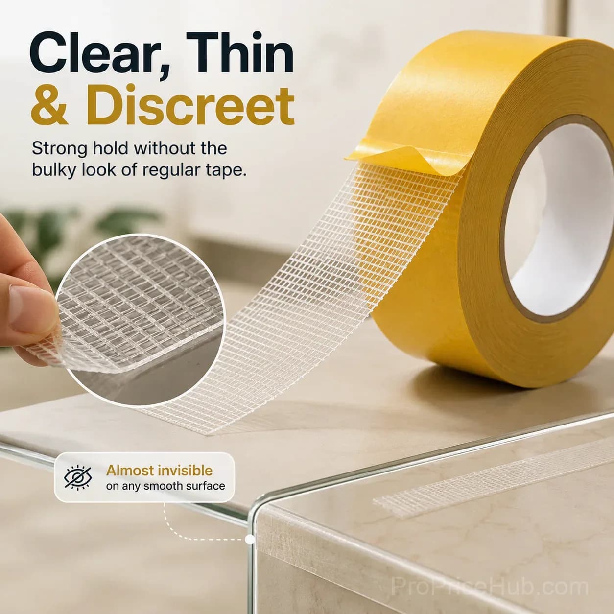 Heavy Duty Double Sided Mesh Tape – Strong Adhesive Mounting Tape for Home, Office & DIY - Main
