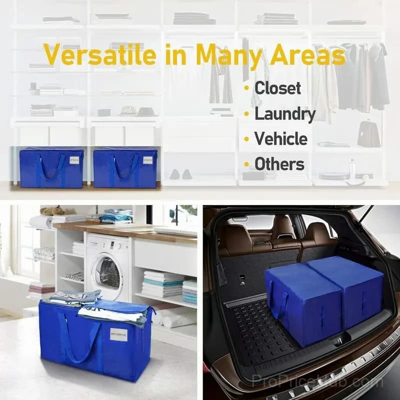 24 Gallon Extra Large Heavy Duty Foldable Moving Bag, Blue - Alt