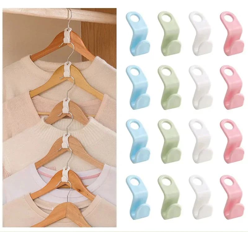 Space-Saving Clothes Hanger Connector Hooks - View 10