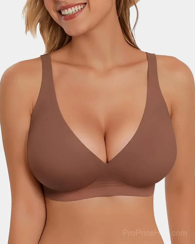 Seamless Deep V Push-Up Wireless Bra - Main