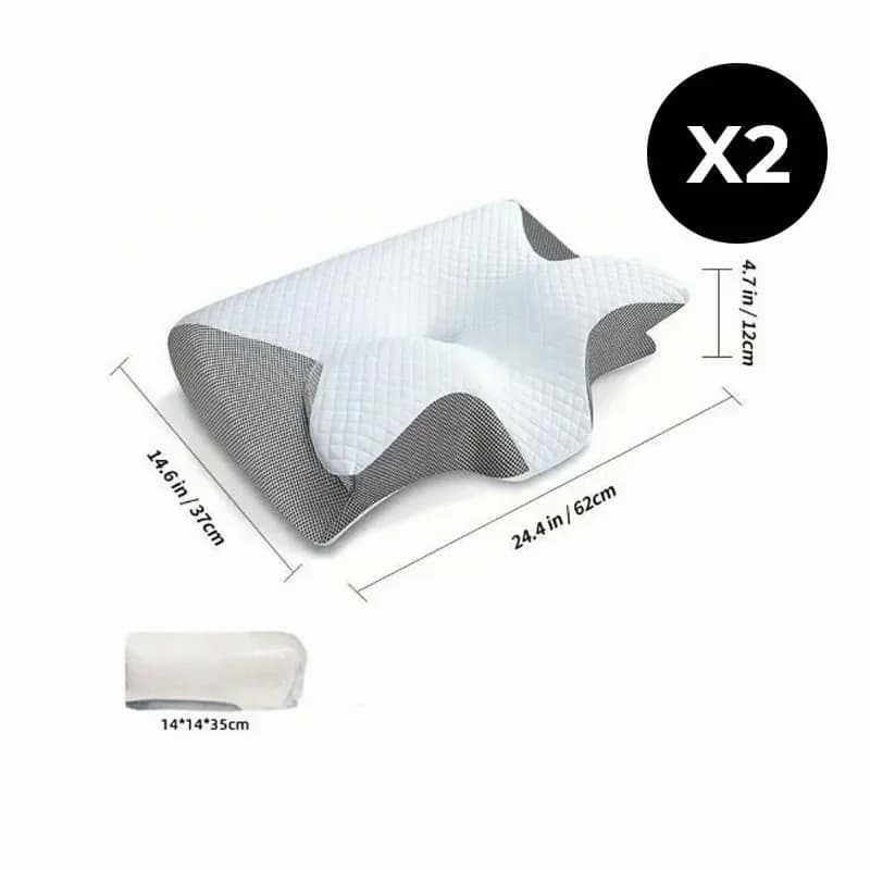 Grey Cervical Memory Foam Pillow for Neck Support - Alt