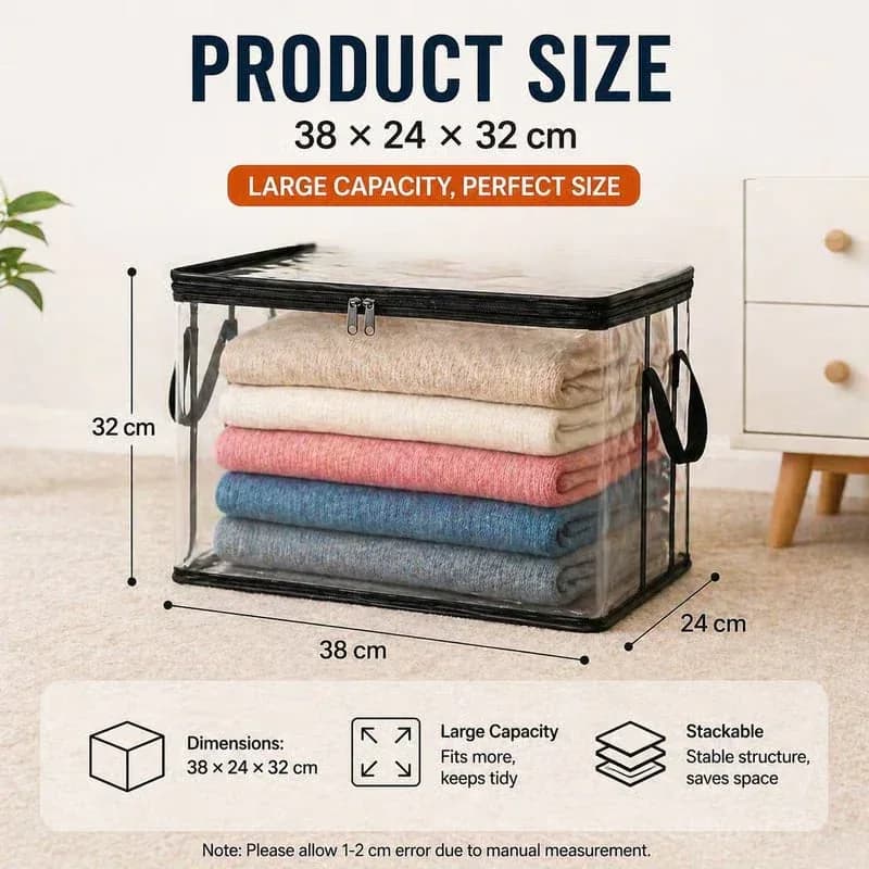 Large Clear Storage Box for Home Organization - View 14