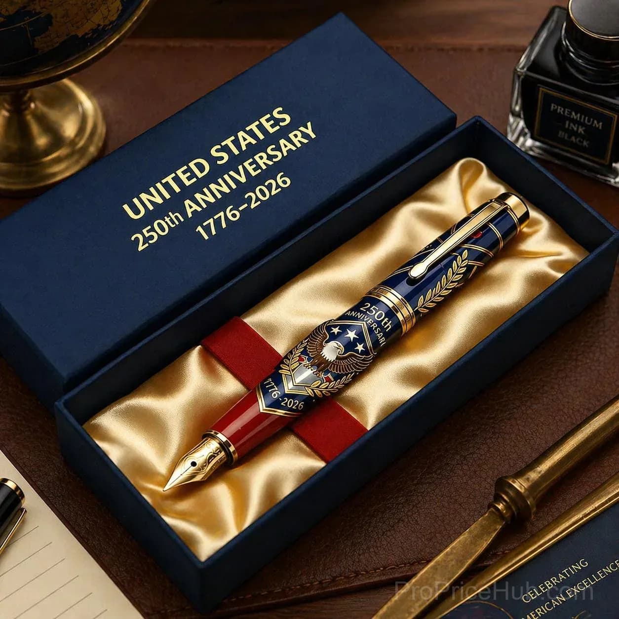 USA 250th Anniversary Patriotic Notebook & Pen Set - Main