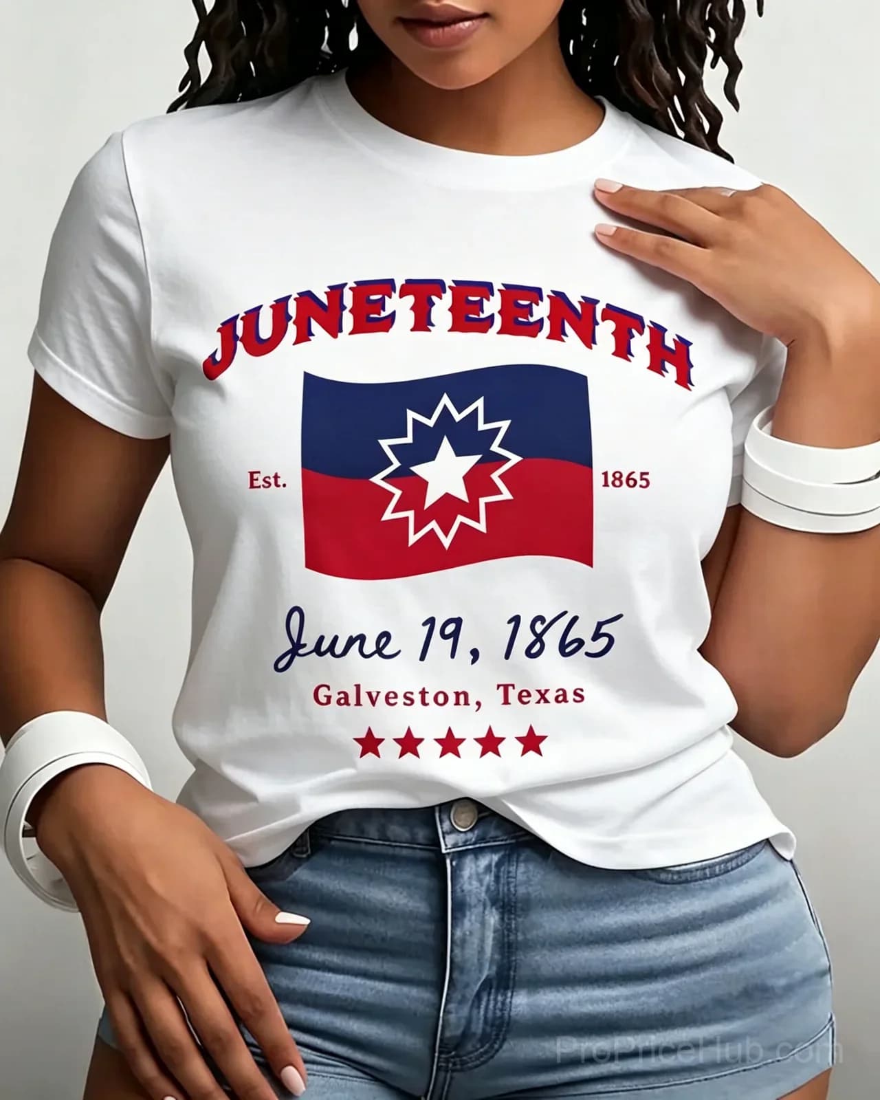 100% Cotton Juneteenth Independence Day Crew Neck Short Sleeve T-Shirt - View 2