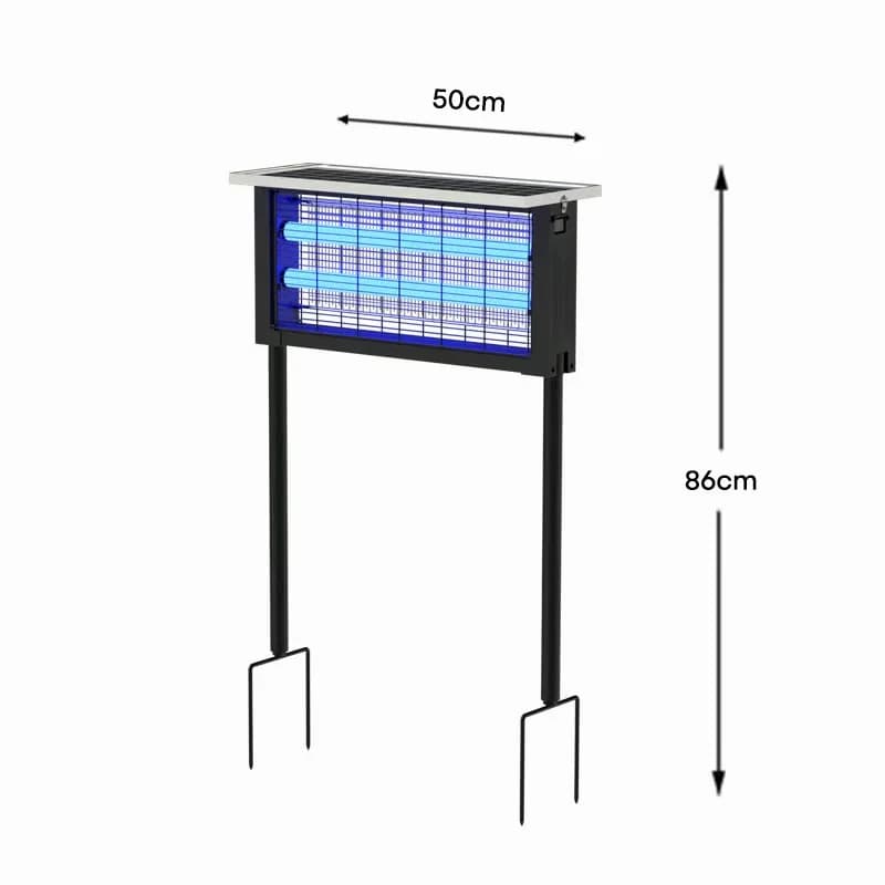 Solar Outdoor Bug Zapper, Small Standard 2-Tube Model - Alt