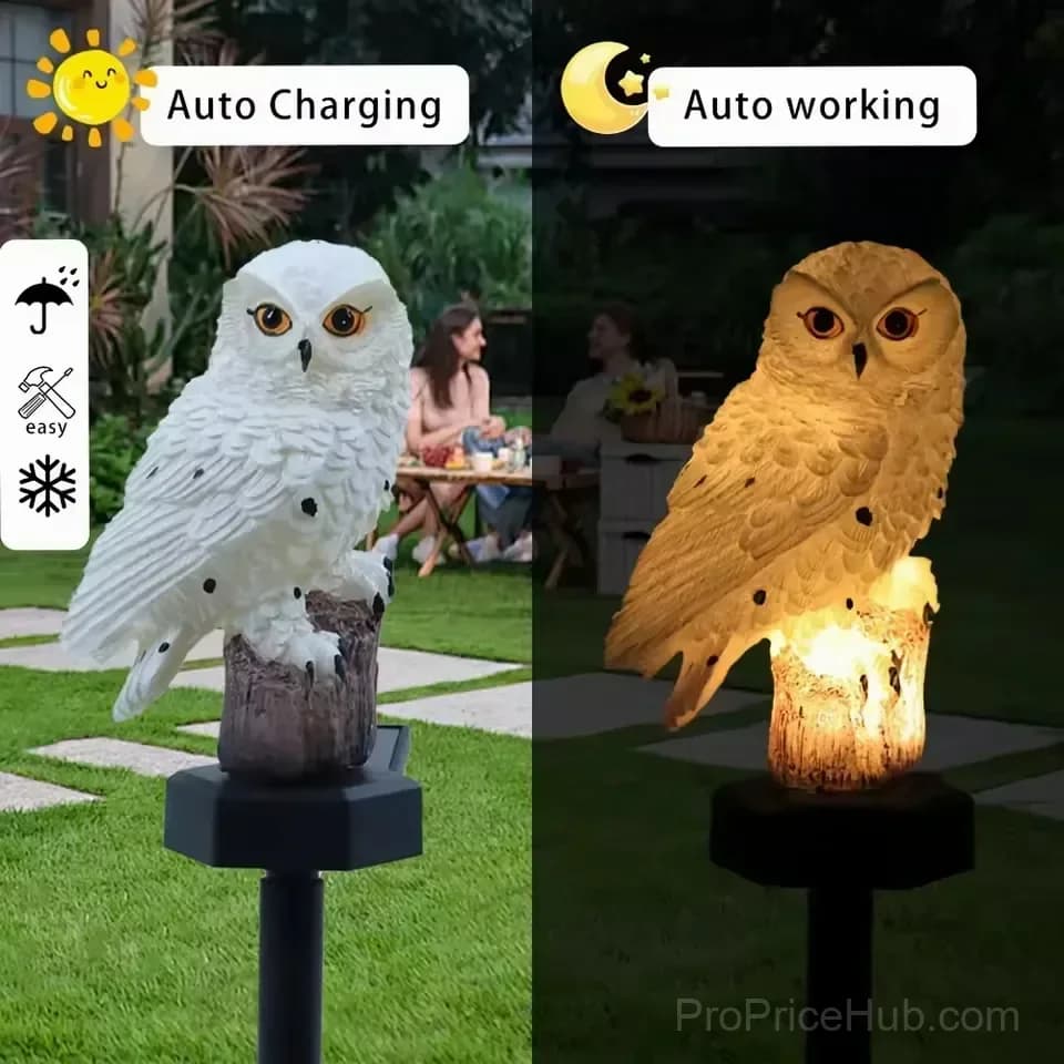 Waterproof Solar Owl Light for Garden Decor - View 2