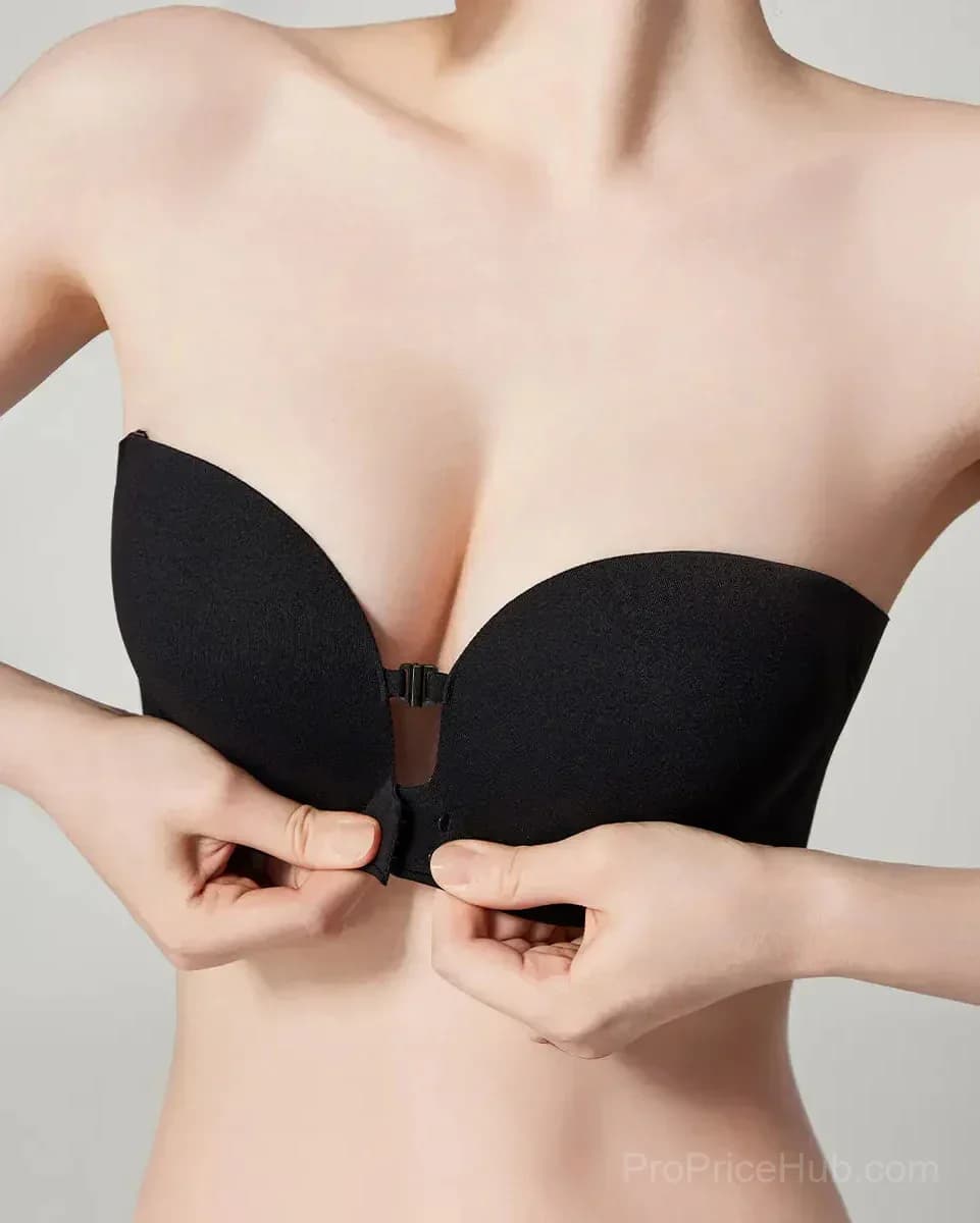 Front Closure Strapless Wireless Support Bra - View 3