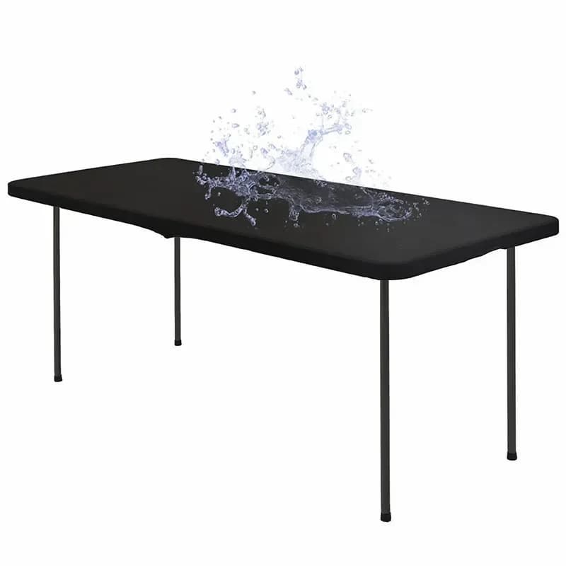 Stretch Fabric Table Top Cap Cover – Elastic Edge, Waterproof, Reusable - Main