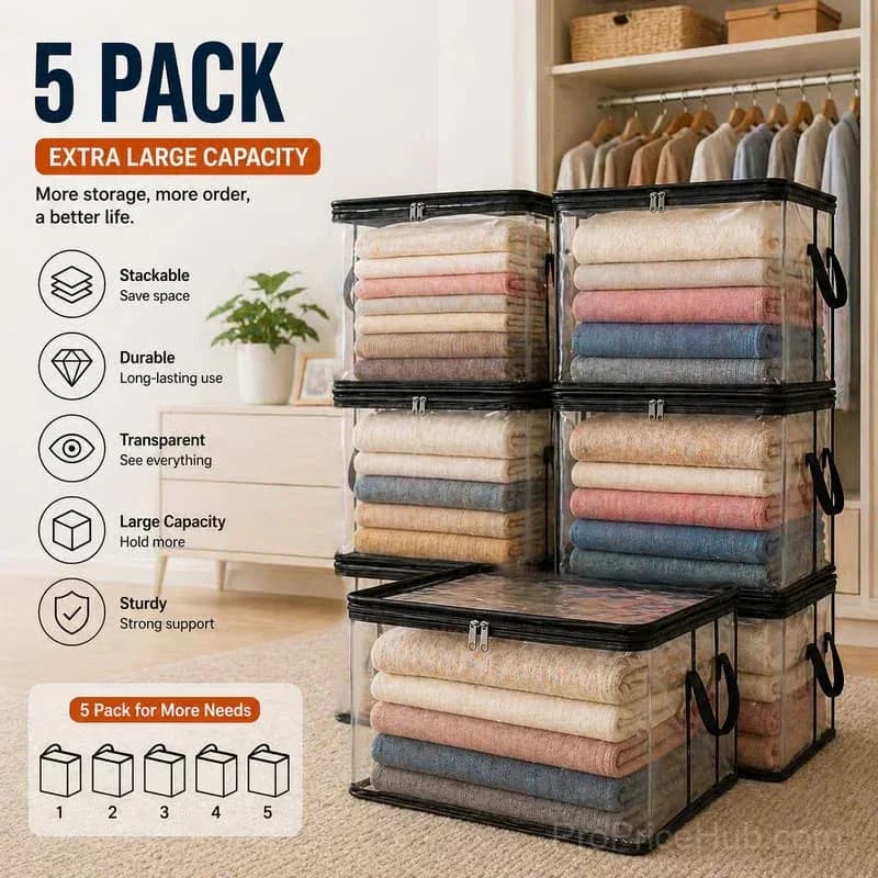 Large Clear Storage Box for Home Organization - View 8
