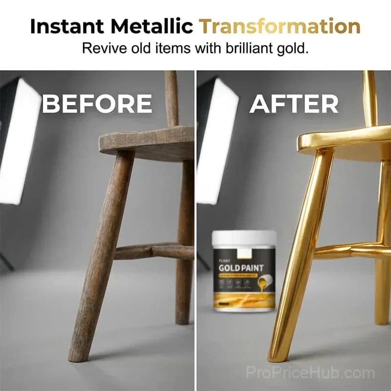 Water-Based Flash Gold Paint for Canvas, Wood & Ceramic - Alt