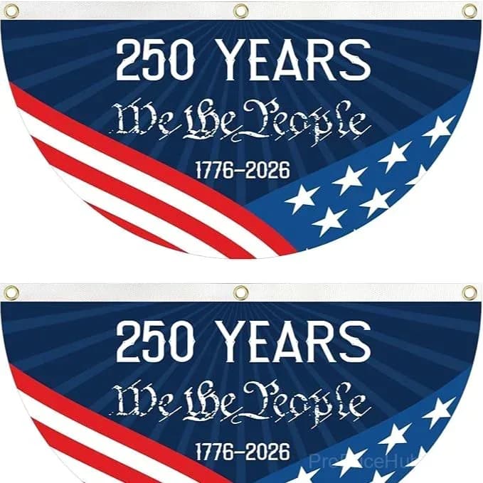 250th Anniversary USA Patriotic Fan Flag Banner - View 9