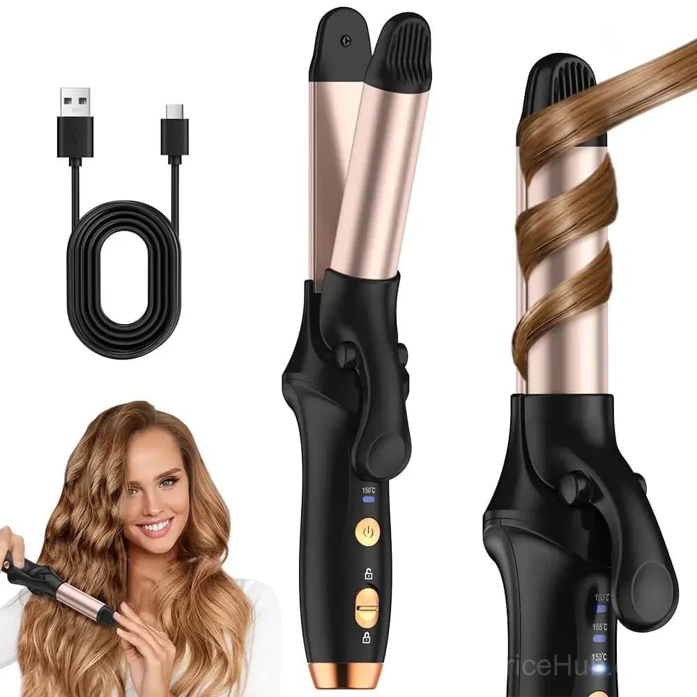 Cordless 2-in-1 Hair Straightener and Curler, 4000mAh - Main