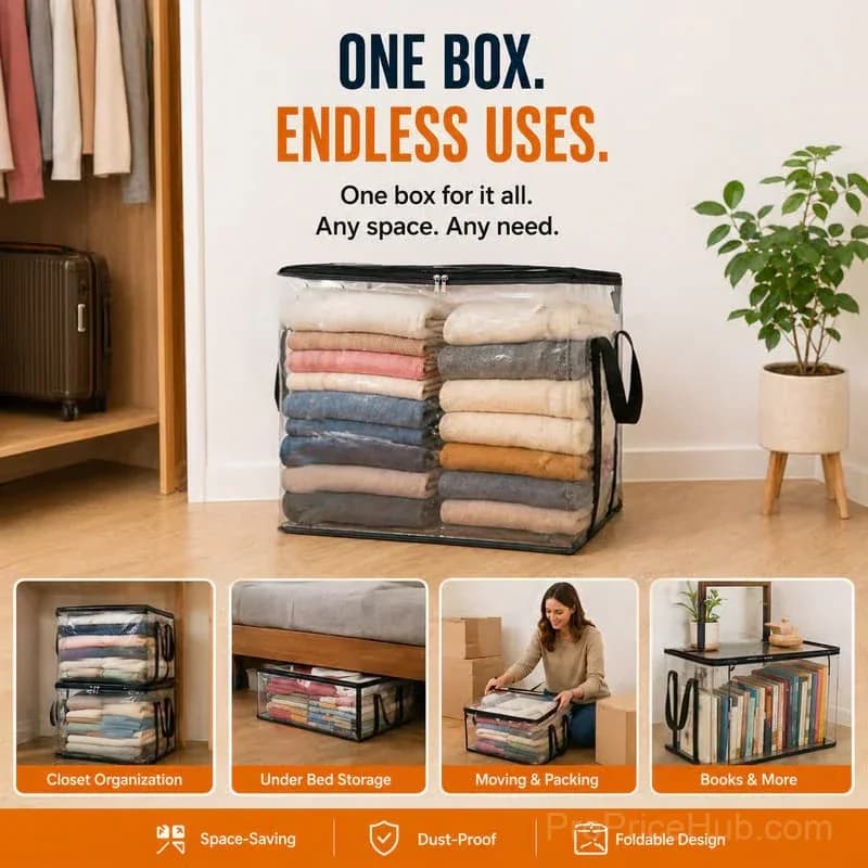 Large Clear Storage Box for Home Organization - View 7