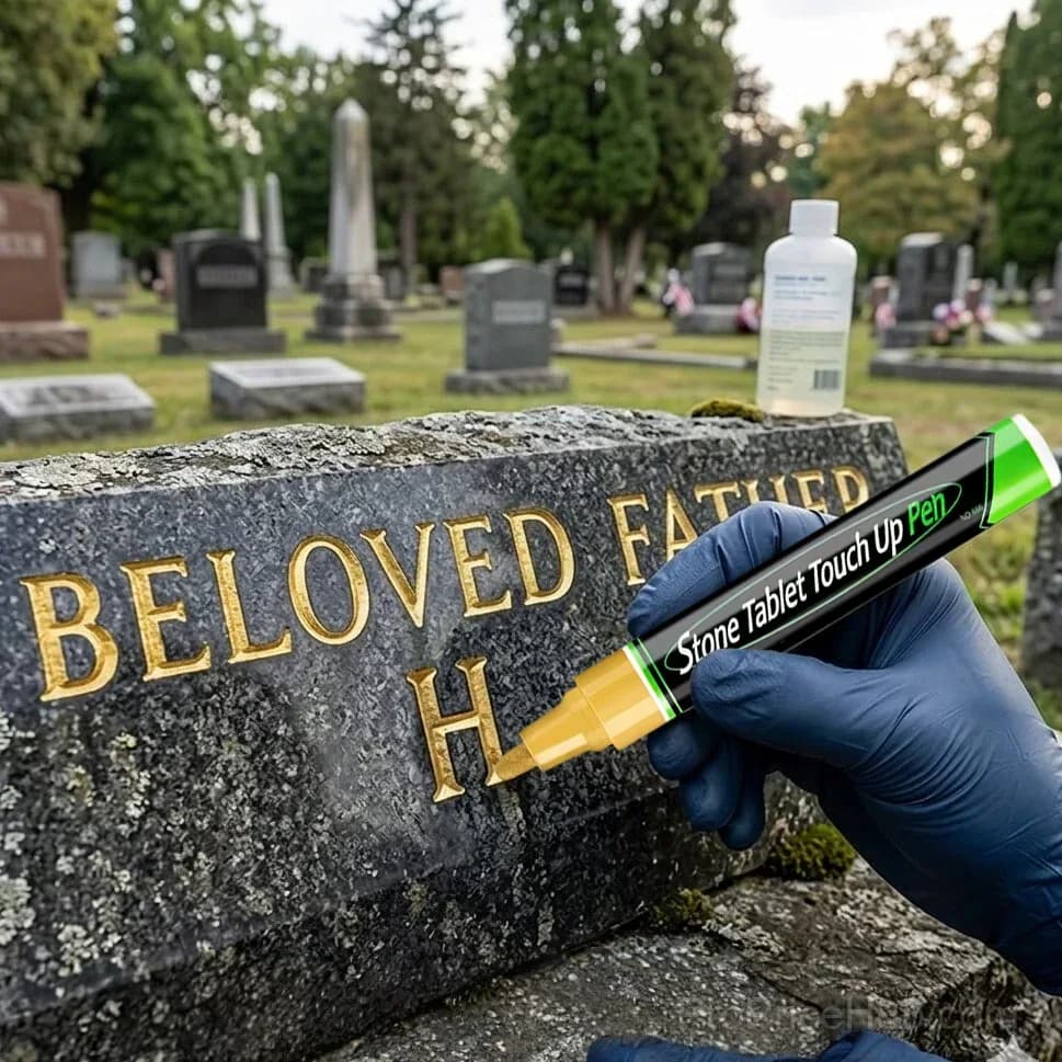 Gold Tombstone Marker Pen for Restoring Faded Grave Inscriptions - View 8