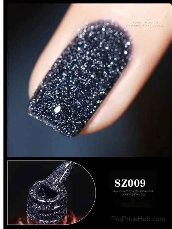 High Density Glitter Nail Gel Polish - Silver - View 9