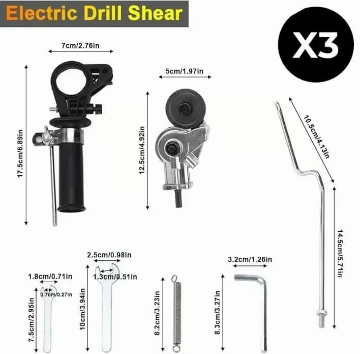 Metal Nibbler Drill Attachment Cutting Tool, 1 Set - View 3