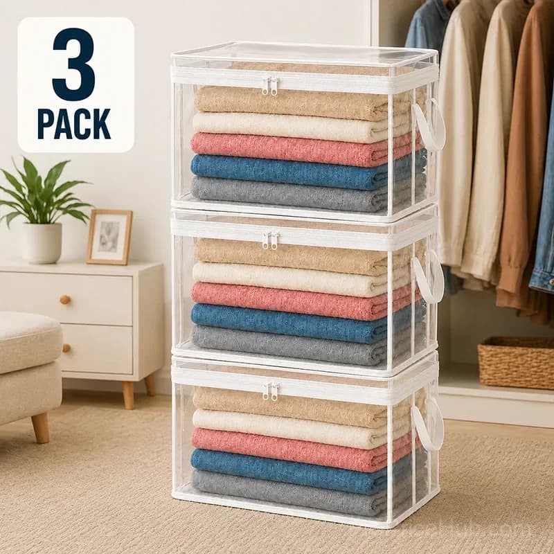 Large Heavy-Duty Thick Plastic Clear Storage Bag for Clothes, Moving & Storage - View 9