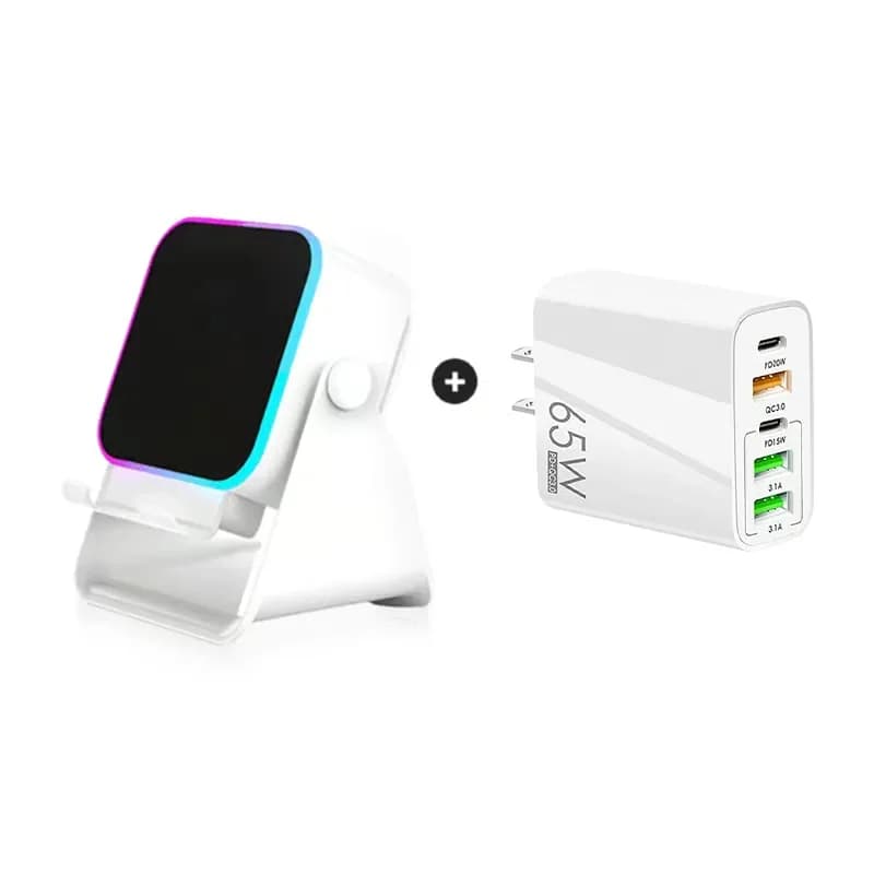 5-in-1 Wireless Induction Speaker with Adjustable Phone Stand, Black - View 11